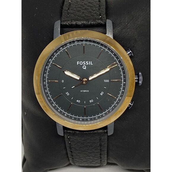 Fossil Saide FTW5081 Women's Black Leather Analog Dial Hybrid Smartwatch VK538 - Picture 2 of 12